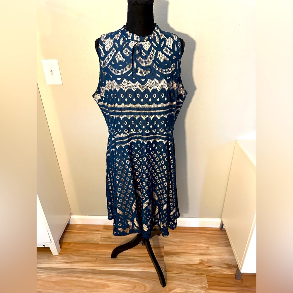 Suzanne Betro. Lace underlay Aline dress